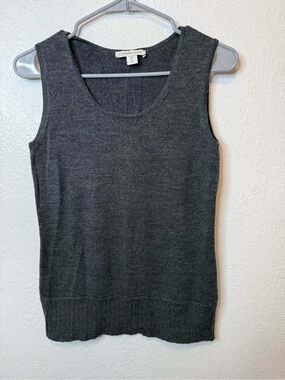 Coldwater Creek Merino Wool Blend Sweater Vest Ribbed Hem Size Extra Small 4/6